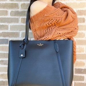 Kate Spade Large Leather Top Zip Tote Black